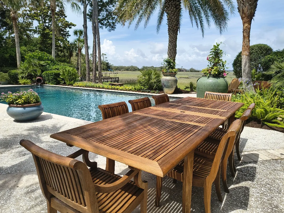 Exterior wood staining and finishing showing stain tone on boards